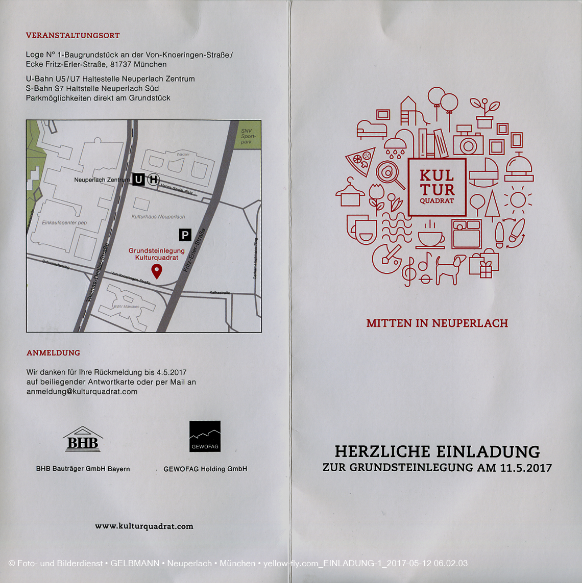 11. Mai 2017 - Grundsteinlegung für die LOGE und dem Kulturquadrat in Neuperlach